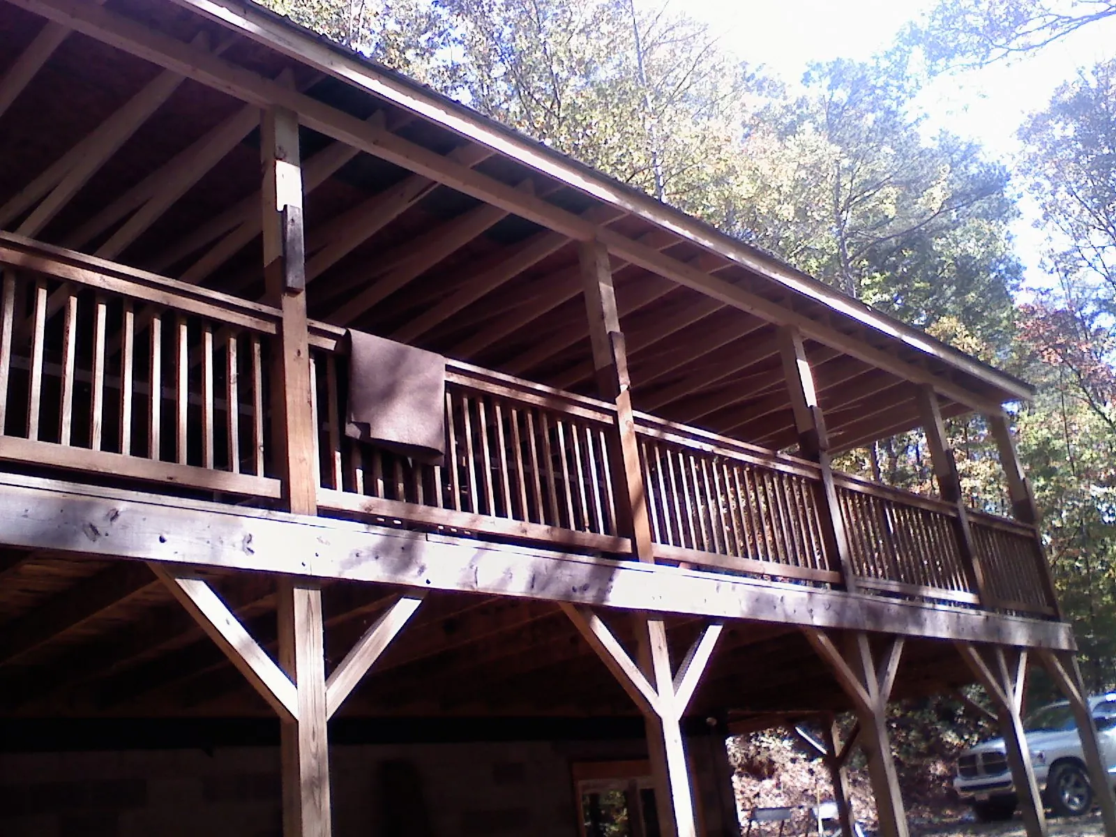 Timber framing under a new elevated porch and deck — Roof Leak Repair in Burnet by Roofing Brothers